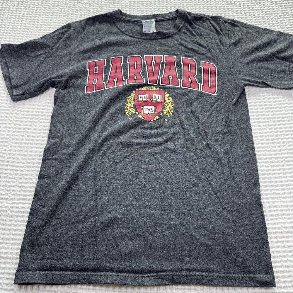 Harvard Graphic T-Shirt J. America Sportswear Small Gray Short Sleeve Crewneck